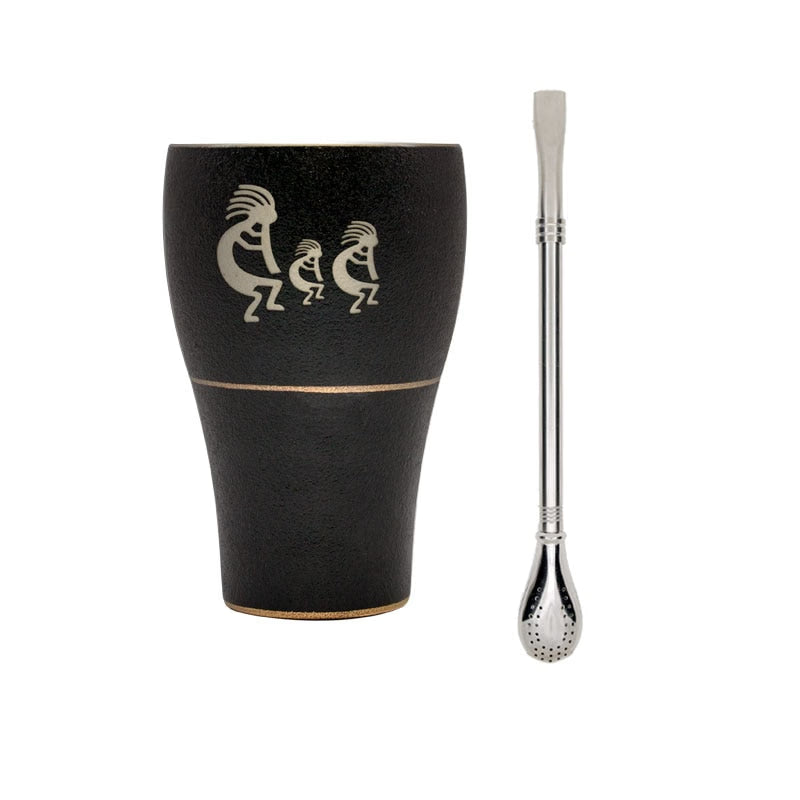 Original Yerba Mate Ceramic Cups Argentina Gourds Coffee Milk Mug With Straw acacuss