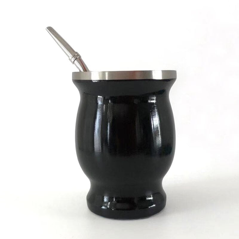 Original Yerba Mate Ceramic Cups Argentina Gourds Natural Shape With Straw Stainless Steel Mug 200ML acacuss