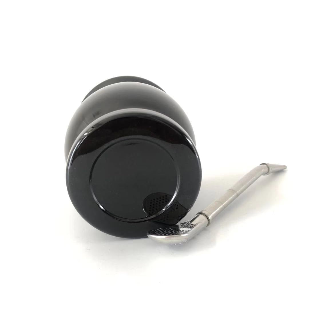 Original Yerba Mate Ceramic Cups Argentina Gourds Natural Shape With Straw Stainless Steel Mug 200ML acacuss