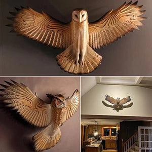 Owl Sculpture Wall Art Resin Craft Living Room Outdoor Garden Office Home Decoration Vivid Owl Craft Home Wall DIY Decoration acacuss