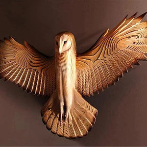 Owl Sculpture Wall Art Resin Craft Living Room Outdoor Garden Office Home Decoration Vivid Owl Craft Home Wall DIY Decoration acacuss