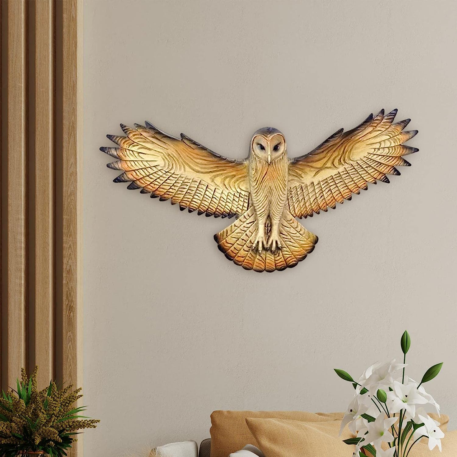 Owl Sculpture Wall Art Resin Craft Living Room Outdoor Garden Office Home Decoration Vivid Owl Craft Home Wall DIY Decoration acacuss