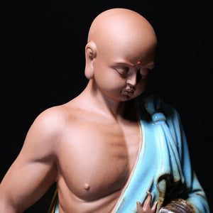 PINNY Ceramic Ksitigarbha Bodhisattva Ornaments Purple Clay Buddhas Decoration Statue Zen Creative Ornaments acacuss