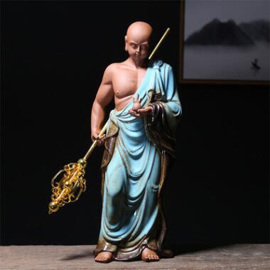 PINNY Ceramic Ksitigarbha Bodhisattva Ornaments Purple Clay Buddhas Decoration Statue Zen Creative Ornaments acacuss