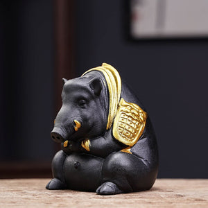 PINNY Ceramics Bull Backflow Incense Burner Animal Decoracion Estatua Ceramic Tea Ceremony Ornaments Home Decoration Accessories acacuss