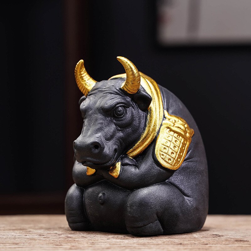 PINNY Ceramics Bull Backflow Incense Burner Animal Decoracion Estatua Ceramic Tea Ceremony Ornaments Home Decoration Accessories acacuss