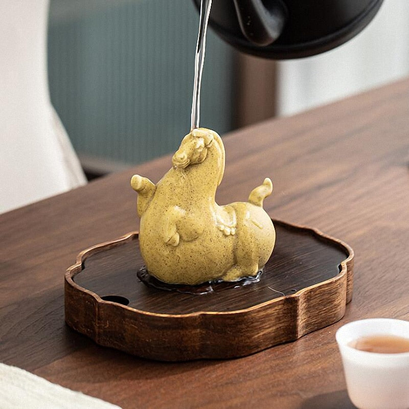 PINNY Horse Decoration Ceramics Estatuas Crafts Decorative Ornament Animal Tea Ceremony Ornaments acacuss
