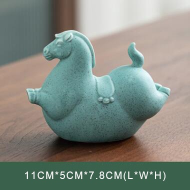 PINNY Horse Decoration Ceramics Estatuas Crafts Decorative Ornament Animal Tea Ceremony Ornaments acacuss