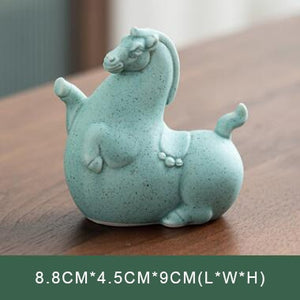 PINNY Horse Decoration Ceramics Estatuas Crafts Decorative Ornament Animal Tea Ceremony Ornaments acacuss