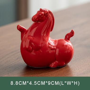 PINNY Horse Decoration Ceramics Estatuas Crafts Decorative Ornament Animal Tea Ceremony Ornaments acacuss