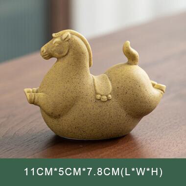 PINNY Horse Decoration Ceramics Estatuas Crafts Decorative Ornament Animal Tea Ceremony Ornaments acacuss