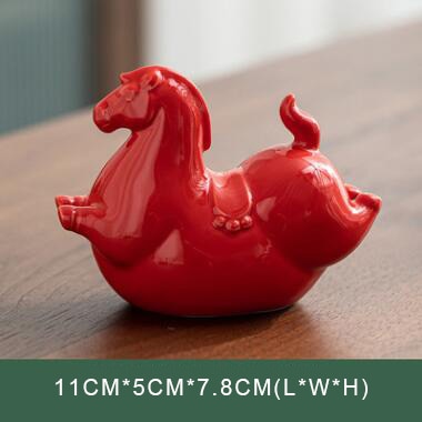PINNY Horse Decoration Ceramics Estatuas Crafts Decorative Ornament Animal Tea Ceremony Ornaments acacuss