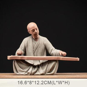 PINNY Ncient Painted Pottery Buddha Statue Chinese Kongfu Ceramics Figure Home Decoration Accessories Zen Creative Ornaments acacuss