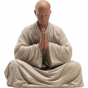 PINNY Ncient Painted Pottery Buddha Statue Chinese Kongfu Ceramics Figure Home Decoration Accessories Zen Creative Ornaments acacuss