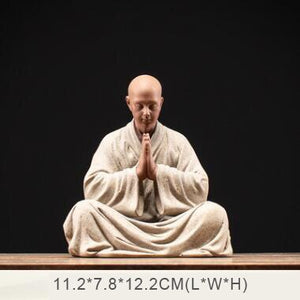PINNY Ncient Painted Pottery Buddha Statue Chinese Kongfu Ceramics Figure Home Decoration Accessories Zen Creative Ornaments acacuss