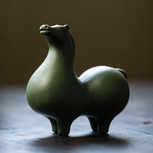 PINNY Purple Clay Horse Decoration Figurines Ceramic Animal Crafts Statuette Home Decoration Accessories Mini Animals acacuss