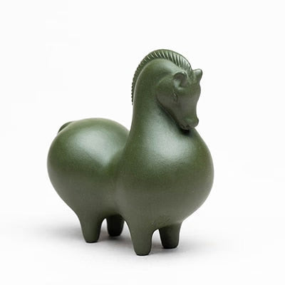 PINNY Purple Clay Horse Decoration Figurines Ceramic Animal Crafts Statuette Home Decoration Accessories Mini Animals acacuss