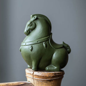PINNY Purple Clay Horse Decoration Statues Ceramics Animal Figurines Handmade Tea Pet Tea Ceremony Ornaments acacuss