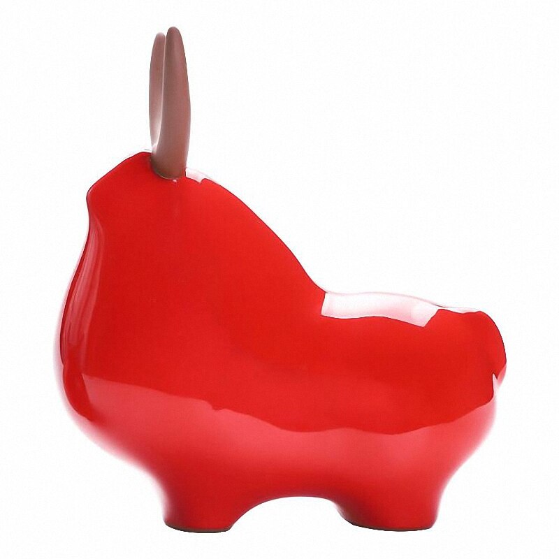 PINNY Red Bull Ornament Estatuas Ceramic Crafts Decorative Statues For Decoration Home Decoration Accessories Modern acacuss