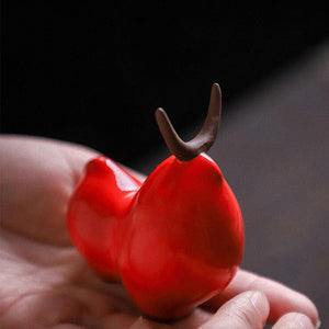 PINNY Red Bull Ornament Estatuas Ceramic Crafts Decorative Statues For Decoration Home Decoration Accessories Modern acacuss