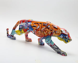 Painted Art Decorations Graffiti Simple Creative Leopard Color Home Entrance Wine Cabinet Office Ornaments Resin Crafts Decor acacuss