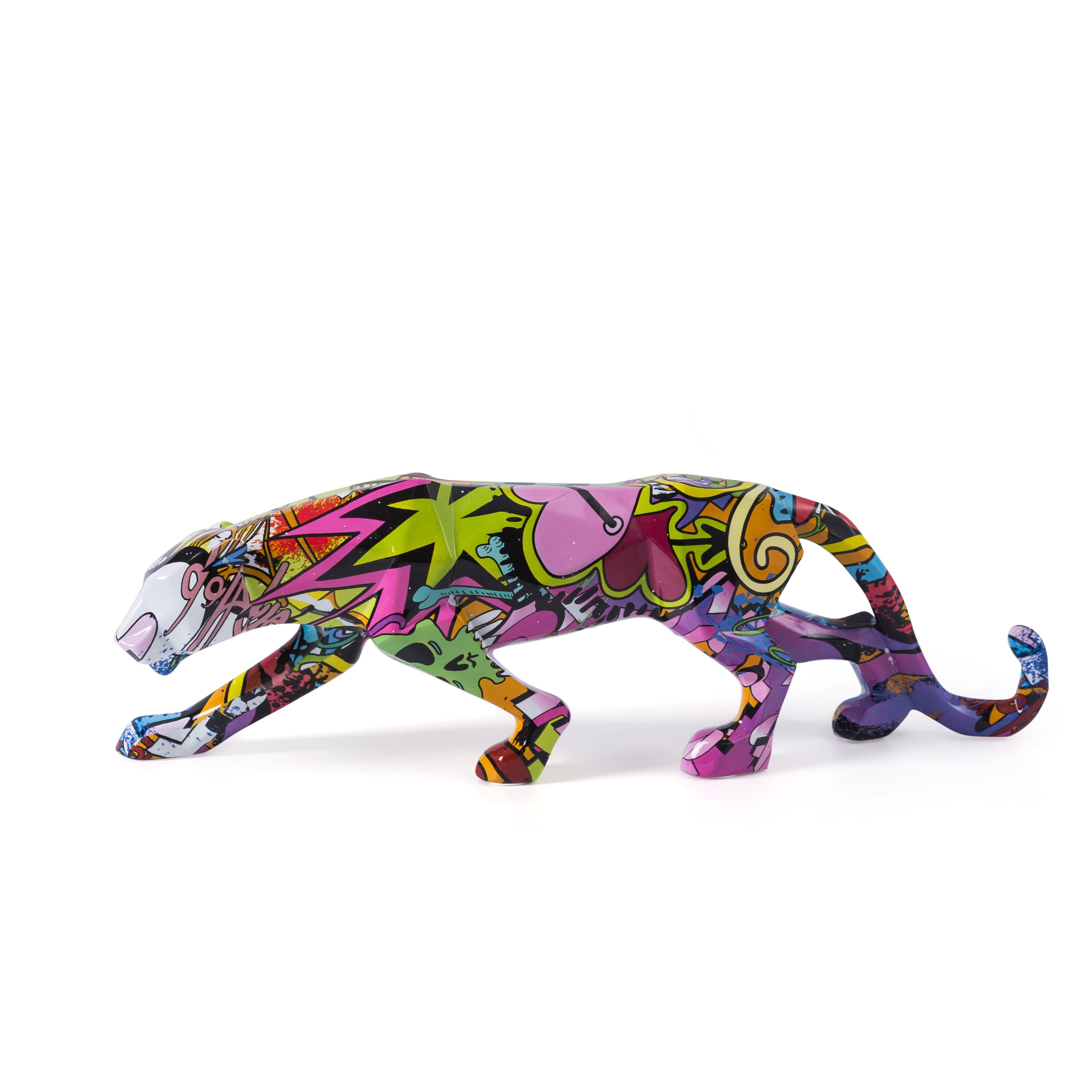 Painted Art Decorations Graffiti Simple Creative Leopard Color Home Entrance Wine Cabinet Office Ornaments Resin Crafts Decor acacuss