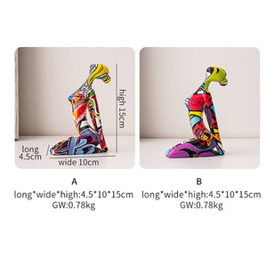 Painted Figure Figurines Modern Home Decoration Resin Sculpture Aesthetic Living Room Ornaments Desk Accessories Indoor Statue acacuss