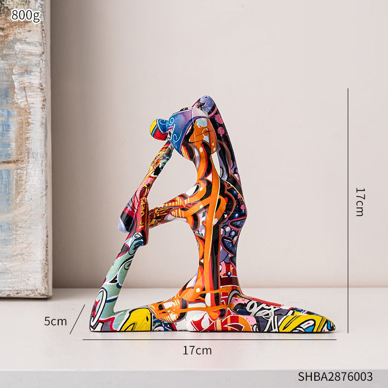 Painted Figure Figurines Modern Home Decoration Resin Sculpture Aesthetic Living Room Ornaments Desk Accessories Indoor Statue acacuss