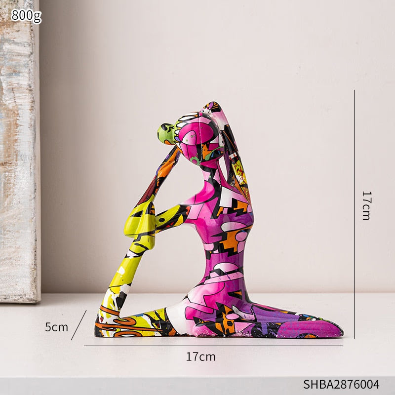 Painted Figure Figurines Modern Home Decoration Resin Sculpture Aesthetic Living Room Ornaments Desk Accessories Indoor Statue acacuss