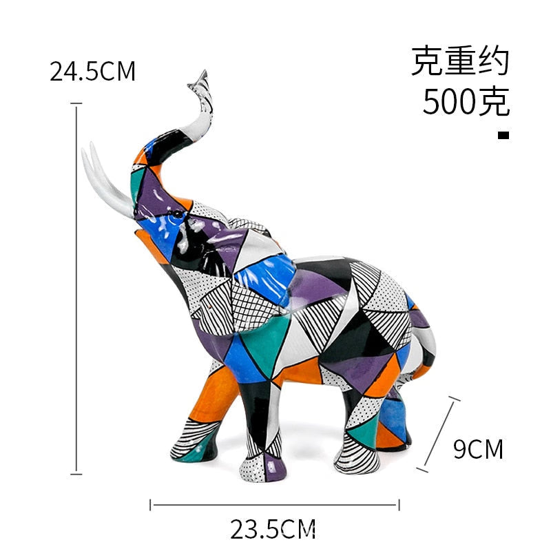 Painting Art Elephant Sculptures Modern Figurines Home Decoration Resin Animal Statue Nordic LivingRoom Interior Decor Girl Gift acacuss