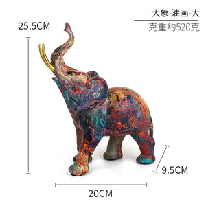 Painting Art Elephant Sculptures Modern Figurines Home Decoration Resin Animal Statue Nordic LivingRoom Interior Decor Girl Gift acacuss