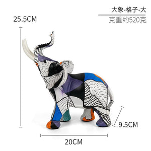 Painting Art Elephant Sculptures Modern Figurines Home Decoration Resin Animal Statue Nordic LivingRoom Interior Decor Girl Gift acacuss