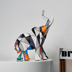 Painting Art Elephant Sculptures Modern Figurines Home Decoration Resin Animal Statue Nordic LivingRoom Interior Decor Girl Gift acacuss