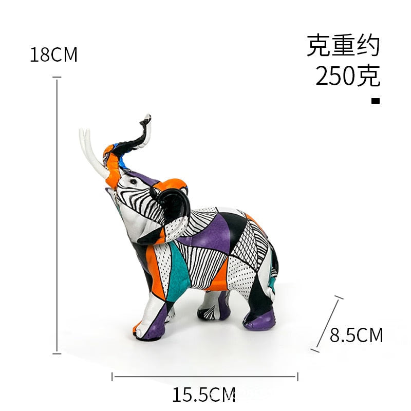 Painting Art Elephant Sculptures Modern Figurines Home Decoration Resin Animal Statue Nordic LivingRoom Interior Decor Girl Gift acacuss