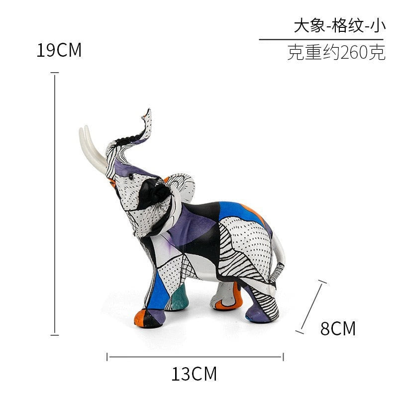Painting Art Elephant Sculptures Modern Figurines Home Decoration Resin Animal Statue Nordic LivingRoom Interior Decor Girl Gift acacuss