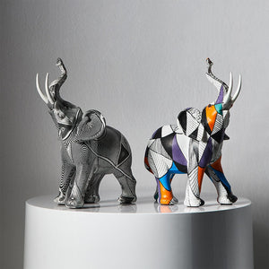 Painting Art Elephant Sculptures &amp; Figurines Modern Decoration Home Resin Animal Statue Nordic Living Room Nordic Interior Decor acacuss