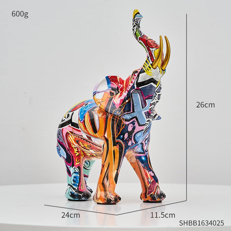 Painting Art Elephant Sculptures &amp; Figurines Modern Decoration Home Resin Animal Statue Nordic Living Room Nordic Interior Decor acacuss