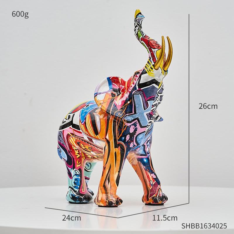 Painting Art Elephant Sculptures &amp; Figurines Modern Decoration Home Resin Animal Statue Nordic Living Room Nordic Interior Decor acacuss