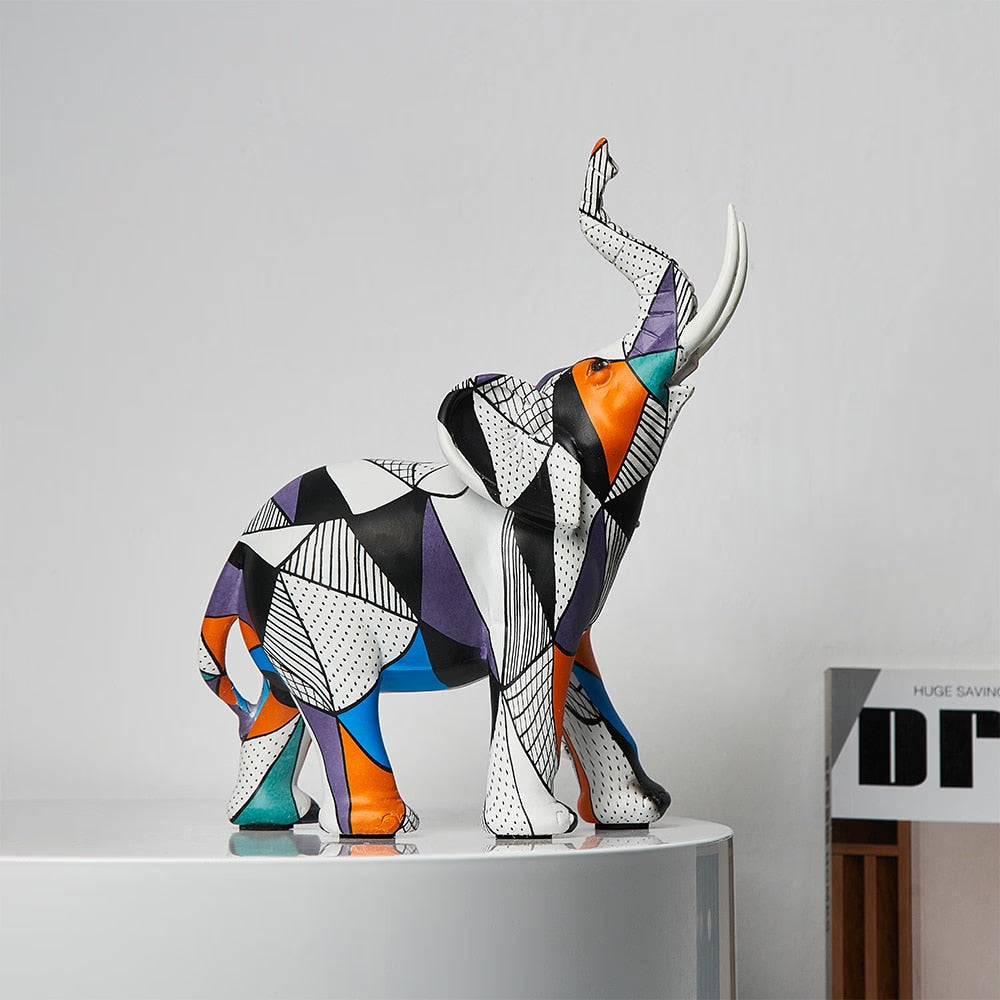 Painting Art Elephant Sculptures &amp; Figurines Modern Decoration Home Resin Animal Statue Nordic Living Room Nordic Interior Decor acacuss
