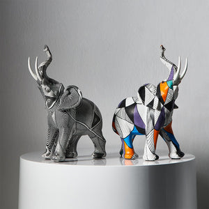 Painting Art Elephant Sculptures &amp; Figurines Modern Decoration Home Resin Animal Statue Nordic Living Room Nordic Interior Decor acacuss