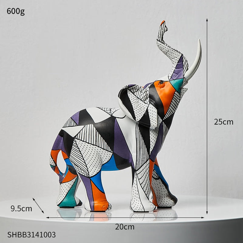 Painting Art Elephant Sculptures &amp; Figurines Modern Decoration Home Resin Animal Statue Nordic Living Room Nordic Interior Decor acacuss