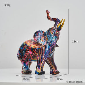 Painting Art Elephant Sculptures &amp; Figurines Modern Decoration Home Resin Animal Statue Nordic Living Room Nordic Interior Decor acacuss