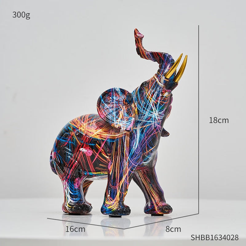 Painting Art Elephant Sculptures &amp; Figurines Modern Decoration Home Resin Animal Statue Nordic Living Room Nordic Interior Decor acacuss