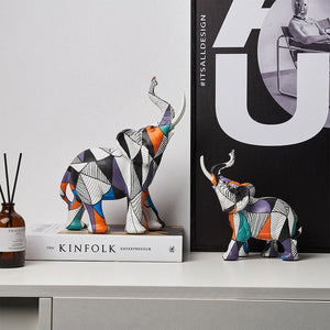 Painting Art Elephant Sculptures &amp; Figurines Modern Decoration Home Resin Animal Statue Nordic Living Room Nordic Interior Decor acacuss