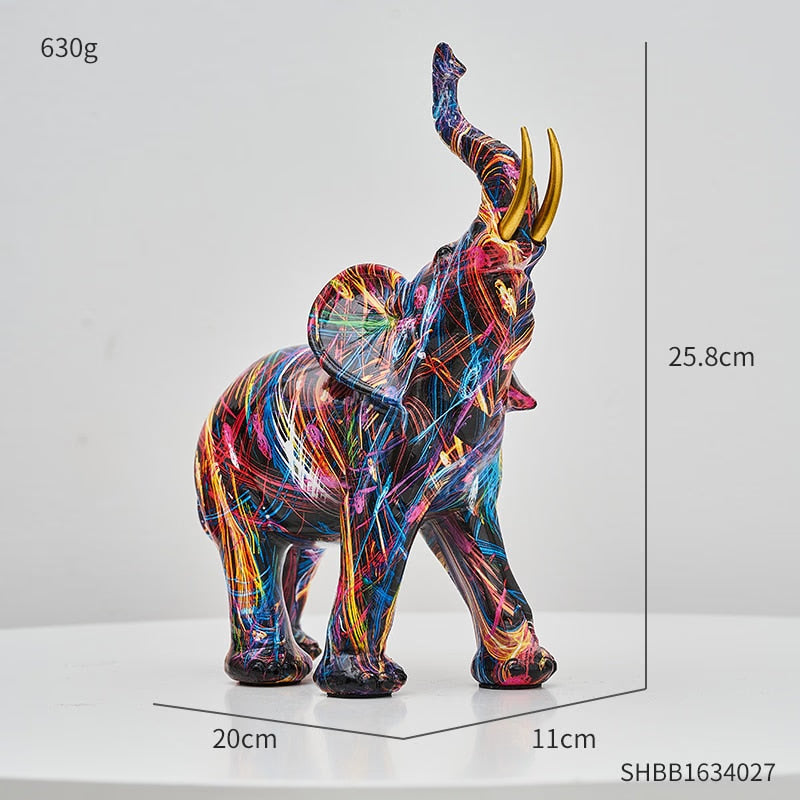 Painting Art Elephant Sculptures &amp; Figurines Modern Decoration Home Resin Animal Statue Nordic Living Room Nordic Interior Decor acacuss