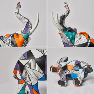 Painting Art Elephant Sculptures &amp; Figurines Modern Decoration Home Resin Animal Statue Nordic Living Room Nordic Interior Decor acacuss