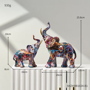 Painting Art Elephant Sculptures &amp; Figurines Modern Decoration Home Resin Animal Statue Nordic Living Room Nordic Interior Decor acacuss