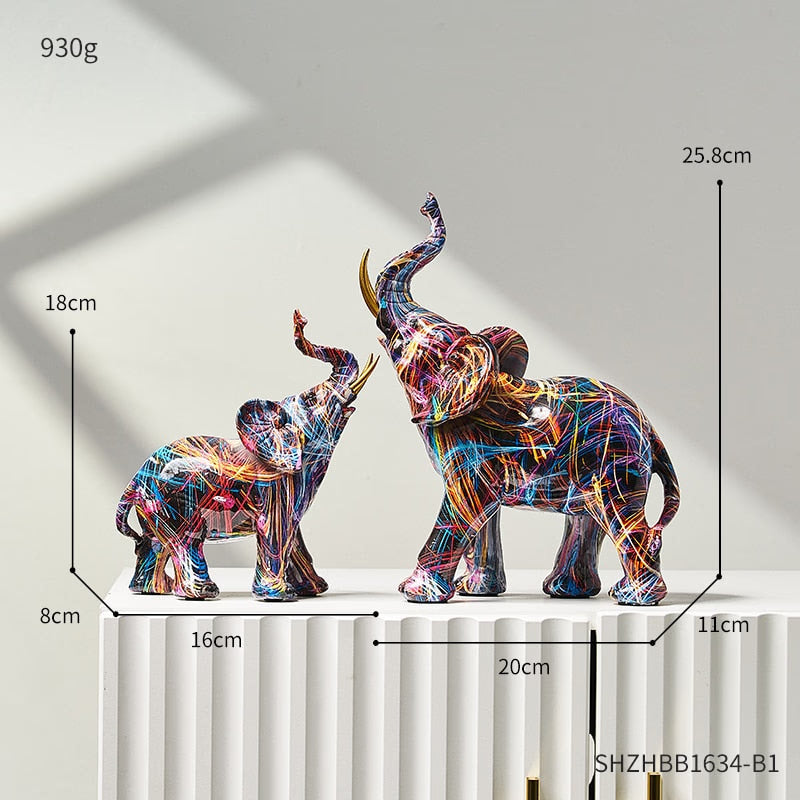 Painting Art Elephant Sculptures &amp; Figurines Modern Decoration Home Resin Animal Statue Nordic Living Room Nordic Interior Decor acacuss