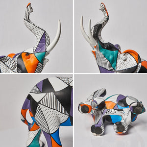 Painting Art Elephant Sculptures &amp; Figurines Modern Decoration Home Resin Animal Statue Nordic Living Room Nordic Interior Decor acacuss