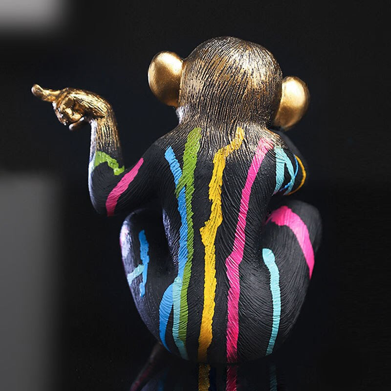 Painting Resin Monkey Figurine Animal Statue Modern Art Zen Home Living Room Bookshelf Office Desk Decoration Accessories acacuss